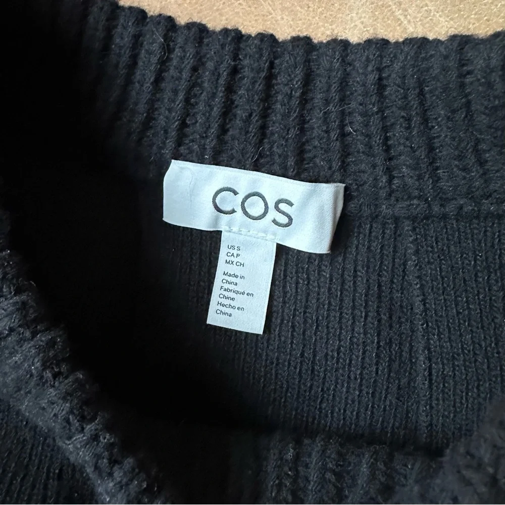 COS Fringed Panelled Wool Midi Dress black tassel knit  designer minimal sweater - Picture 11 of 15